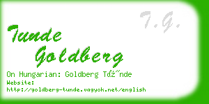 tunde goldberg business card